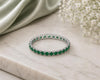 925 Sterling Silver Emerald Green CZ Full Eternity Ring, Stackable Wedding Band Gift