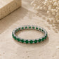 925 Sterling Silver Emerald Green CZ Full Eternity Ring, Stackable Wedding Band Gift