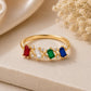 925 Sterling Silver Family Birthstone Ring, Multi Color CZ, Personalized Mother's Ring