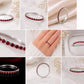 Sterling Silver Ruby CZ Eternity Band Ring, Minimalist Stackable Wedding Anniversary Promise Ring