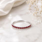 Sterling Silver Ruby CZ Eternity Band Ring, Minimalist Stackable Wedding Anniversary Promise Ring