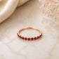 Sterling Silver Ruby CZ Eternity Band Ring, Minimalist Stackable Wedding Anniversary Promise Ring