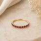 Sterling Silver Ruby CZ Eternity Band Ring, Minimalist Stackable Wedding Anniversary Promise Ring