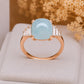 Cushion Aquamarine Ring, Sterling Silver, Baguette CZ Accents, March Birthstone Engagement Ring