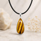Sterling Silver Teardrop Tiger Eye Pendant Necklace, Protection Stone Jewelry