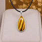 Sterling Silver Teardrop Tiger Eye Pendant Necklace, Protection Stone Jewelry