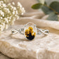 Shazar Dendrite Agate Ring, Oval Sterling Silver Nature Inspired Leaf Vine Jewelry