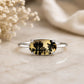 Shazar Dendrite Agate Ring, Sterling Silver Landscape Nature Jewelry
