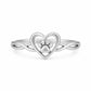 Sterling Silver Paw Print Heart Ring, Infinity Band, Pet Lover Jewelry