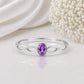 925 Sterling Silver Oval Amethyst Infinity Ring, February Birthstone, Dainty Purple Gemstone