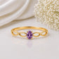 925 Sterling Silver Oval Amethyst Infinity Ring, February Birthstone, Dainty Purple Gemstone