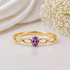 925 Sterling Silver Oval Amethyst Infinity Ring, February Birthstone, Dainty Purple Gemstone