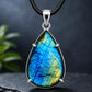 Pear Labradorite Pendant, Blue Flash Sterling Silver Necklace, Natural Gemstone Artisan Jewelry