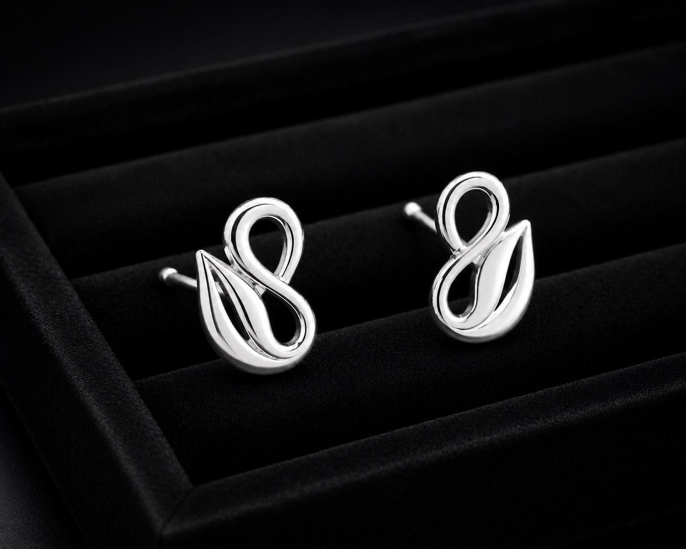 925 Sterling Silver Infinity Knot Stud Earrings, Minimalist Modern Design