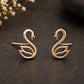 Sterling Silver Swan Stud Earrings, Minimalist Bird Jewelry, Nature Inspired Gift