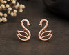 Sterling Silver Swan Stud Earrings, Minimalist Bird Jewelry, Nature Inspired Gift