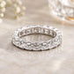 925 Sterling Silver Princess Cut CZ Eternity Ring, Stackable Bridal Band