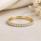 925 Sterling Silver CZ Eternity Ring, Round Cut Band, Stackable Wedding Anniversary Bridal Jewelry