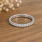 925 Sterling Silver CZ Eternity Ring, Round Cut Band, Stackable Wedding Anniversary Bridal Jewelry
