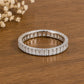 Sterling Silver Emerald Cut CZ Full Eternity Band Ring, Minimalist Bridal Anniversary Ring