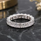 925 Sterling Silver Princess Cut CZ Eternity Ring, Stackable Bridal Band