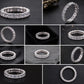 925 Sterling Silver Princess Cut CZ Eternity Ring, Stackable Bridal Band