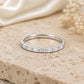 Sterling Silver Baguette CZ Ring, Minimalist Wedding Band, Stackable Anniversary Bridal Jewelry