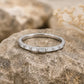 Sterling Silver Baguette CZ Ring, Minimalist Wedding Band, Stackable Anniversary Bridal Jewelry