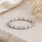 Sterling Silver Emerald Cut CZ Full Eternity Wedding Band, Stackable Anniversary Ring