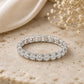 925 Sterling Silver Round CZ Full Eternity Band, Stackable Anniversary Bridal Ring