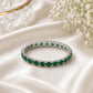 925 Sterling Silver Emerald Green CZ Full Eternity Ring, Stackable Wedding Band Gift