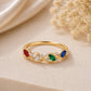 925 Sterling Silver Family Birthstone Ring, Infinity Design, Multi Color CZ, Personalized Mom Gift