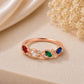 925 Sterling Silver Family Birthstone Ring, Infinity Design, Multi Color CZ, Personalized Mom Gift