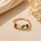 Personalized Family Birthstone Ring, Sterling Silver Baguette CZ, Modern Minimalist Jewelry