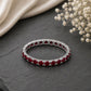 Sterling Silver Ruby Red CZ Eternity Band, Stackable Wedding Anniversary Ring