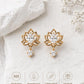 Sterling Silver Moissanite Lotus Drop Earrings, Dainty Floral Studs