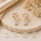 925 Sterling Silver Moissanite Lotus Drop Earrings, Floral Bridal Dangle Jewelry