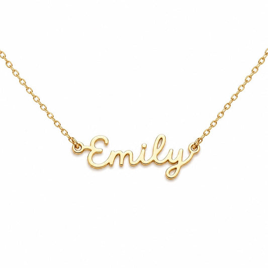 Personalized Sterling Silver Love Script Necklace, Minimalist Everyday Jewelry