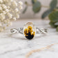 Shazar Dendrite Agate Ring, Oval Sterling Silver Nature Inspired Leaf Vine Jewelry