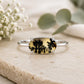 Shazar Dendrite Agate Ring, Sterling Silver Landscape Nature Jewelry