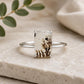 Shazar Dendrite Agate Ring, Sterling Silver, Rectangle Nature Gemstone, Minimalist Artisan Jewelry