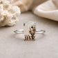 Shazar Dendrite Agate Ring, Sterling Silver, Rectangle Nature Gemstone, Minimalist Artisan Jewelry
