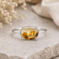 Golden Shazar Dendrite Agate Ring, Oval Botanical Sterling Silver, Nature Inspired Jewelry
