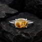 Golden Shazar Dendrite Agate Ring, Oval Botanical Sterling Silver, Nature Inspired Jewelry
