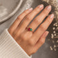 Sterling Silver Two Stone Ring, Emerald Cut Ruby, Pear Emerald CZ