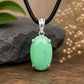 Handcrafted Oval Chrysoprase Pendant, 925 Sterling Silver, Minimalist Green Gemstone Necklace