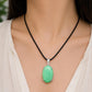 Handcrafted Oval Chrysoprase Pendant, 925 Sterling Silver, Minimalist Green Gemstone Necklace