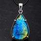 Pear Labradorite Pendant, Blue Flash Sterling Silver Necklace, Natural Gemstone Artisan Jewelry