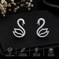 Sterling Silver Swan Stud Earrings, Minimalist Bird Jewelry, Nature Inspired Gift
