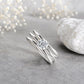 925 Sterling Silver Moissanite Triple Band Solitaire Ring